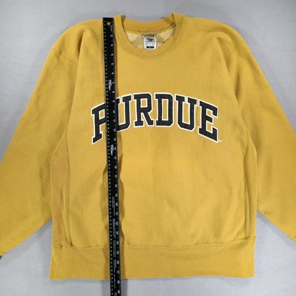 Vintage Purdue Boilermakers Yellow Sweatshirt Sz L Steve And Barrys Crewneck - Picture 3 of 7